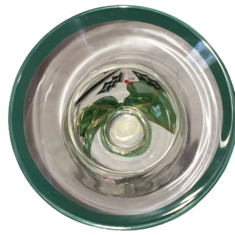 Lenox Holiday Spirit Hurricane with Ribbon Holly Crystal Candle Holder  NIB